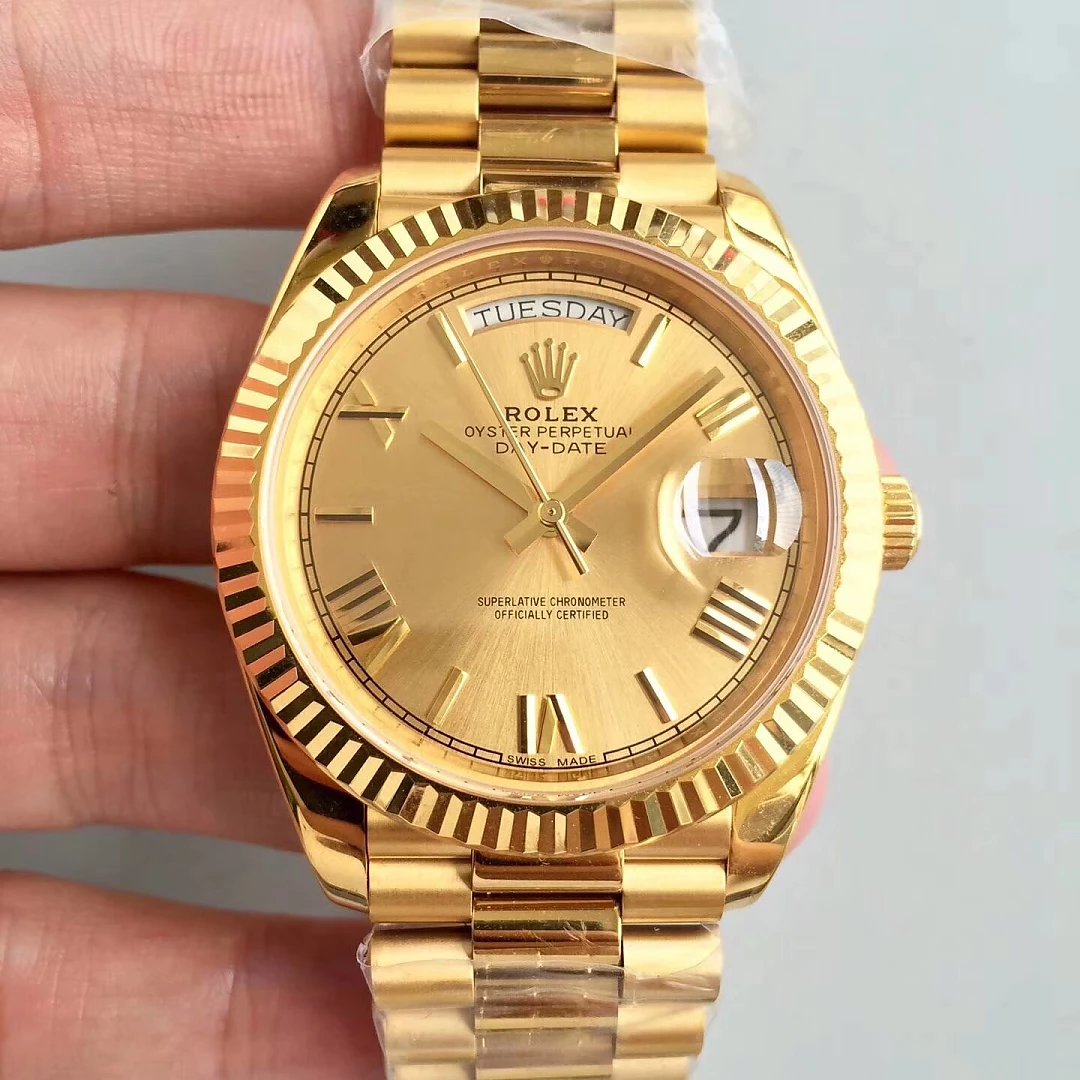 Replica Rolex Day Date 40mm Full Yellow Gold Watch From CR Factory
