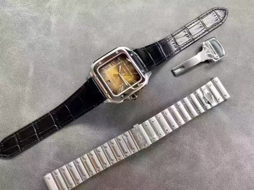 Cartier Santos Yellow Watch Band Change